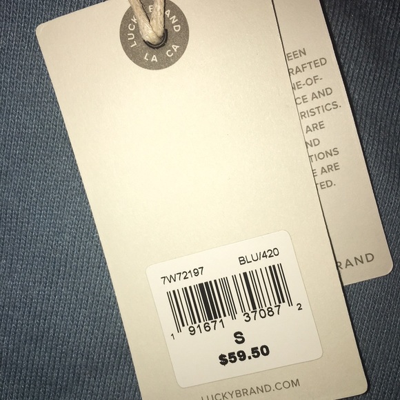 NWT Lucky Brand Baby Blue Ruffle Sweater Sweatshir - Picture 4 of 8